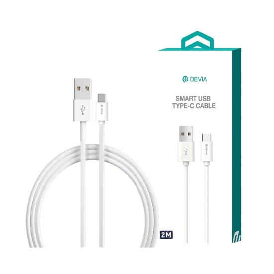 Cabo Devia EC066 Smart Series Tipo-C 2,1A 2M Branco Cabo Devia EC066 Smart Series Tipo-C 2,1A 2M Branco